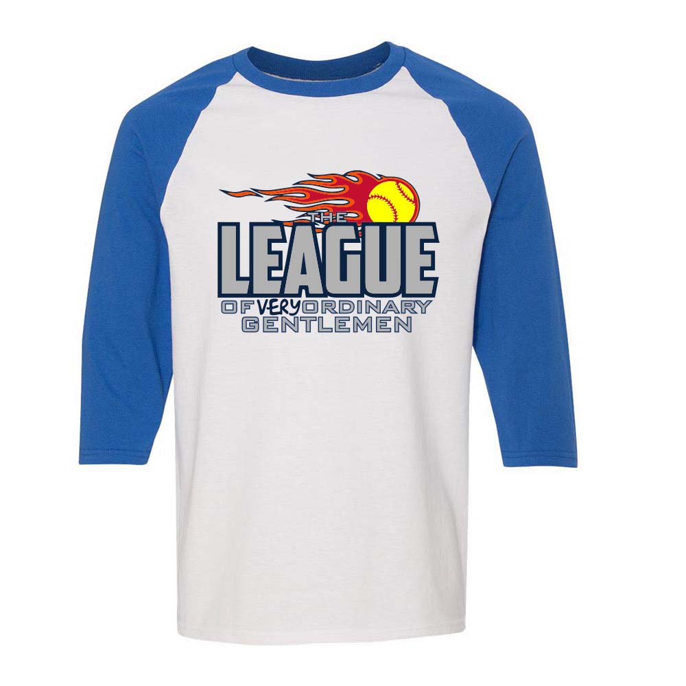Fireball ~ Heavy Cotton 3/4 Baseball T-Shirt / Adult ~ League of Very Ordinary Gentlemen (LVOG)