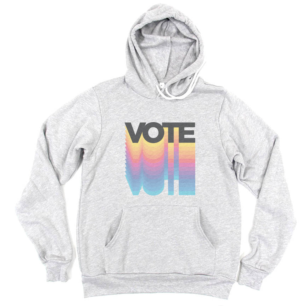 Vote Rainbow ~ Fleece Hoodie ~ LWV of Wilmette