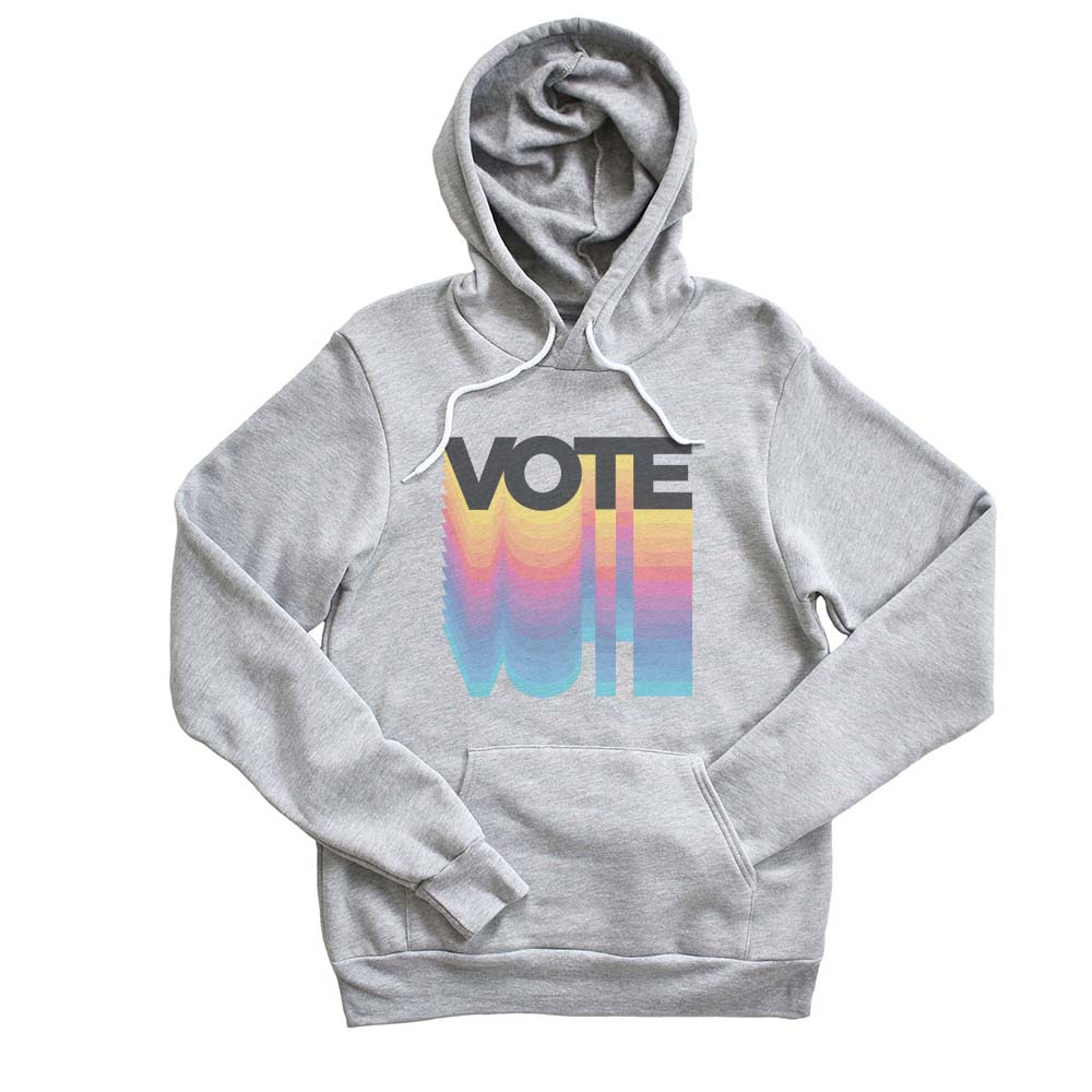 Vote Rainbow ~ Fleece Hoodie ~ LWV of Wilmette