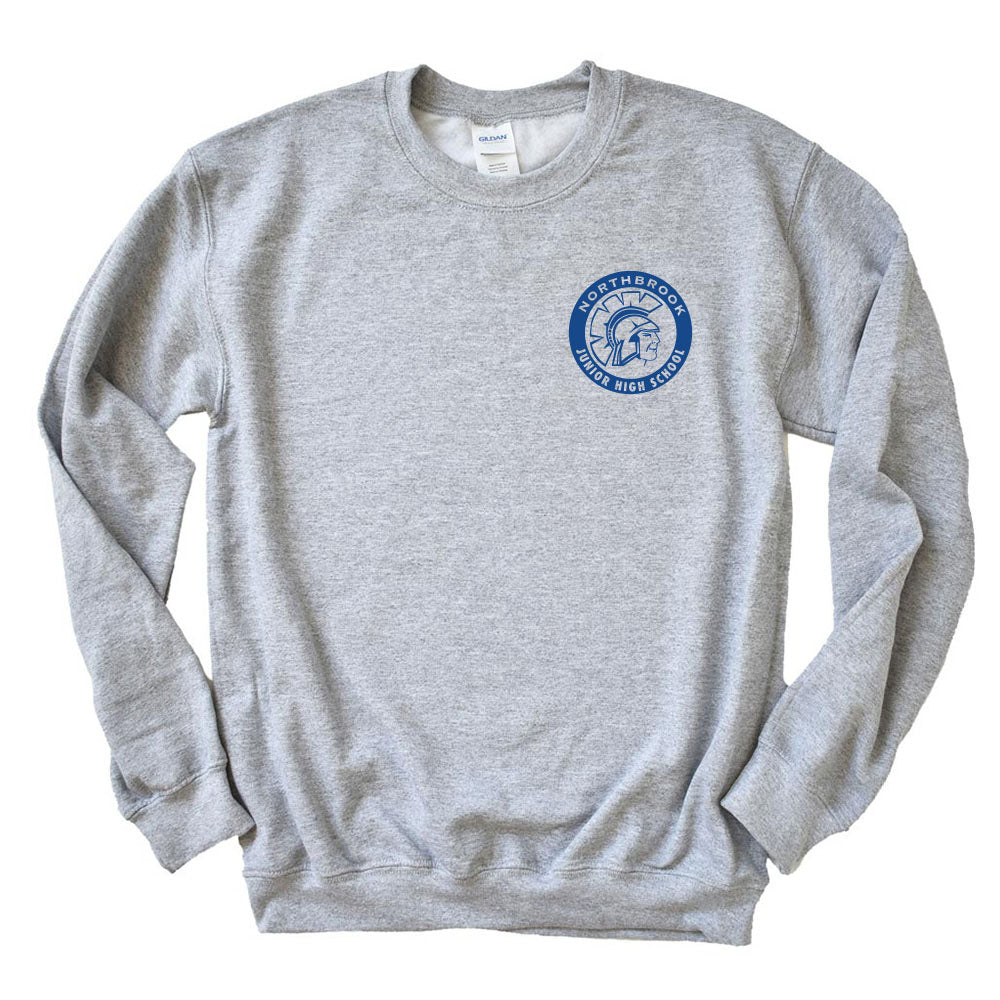 Logo ~ Crewneck Sweatshirt ~ Northbrook Junior High School-sport grey