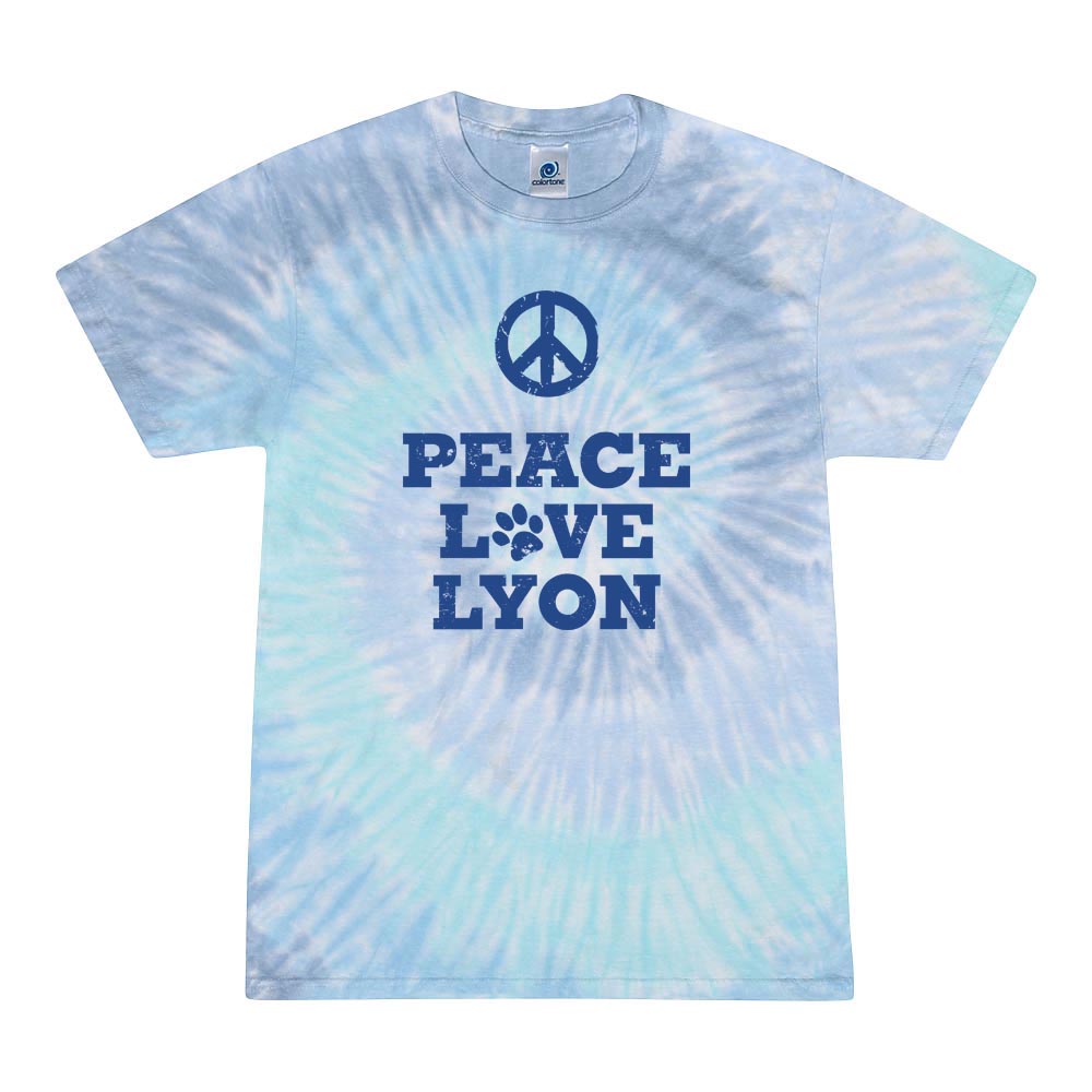 PEACE LOVE TIE DYE TEE ~ LYON ELEMENTARY SCHOOL ~ youth & adult ~ classic unisex fit