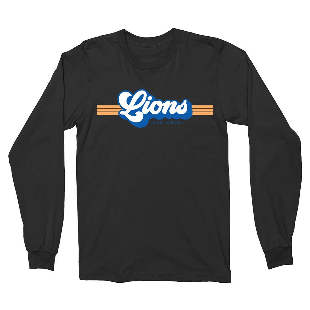 Retro Lions Stripes ~ Long Sleeve T-Shirt ~ Lyon Elementary School