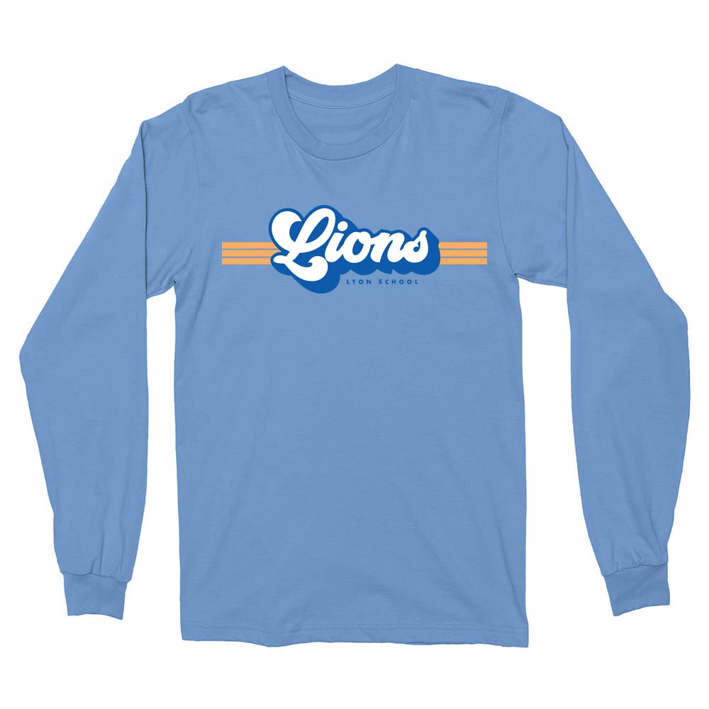 Retro Lions Stripes ~ Long Sleeve T-Shirt ~ Lyon Elementary School