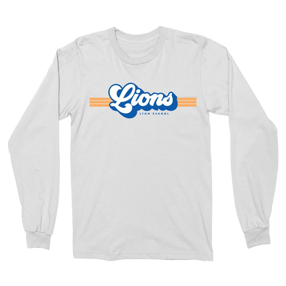 Retro Lions Stripes ~ Long Sleeve T-Shirt ~ Lyon Elementary School