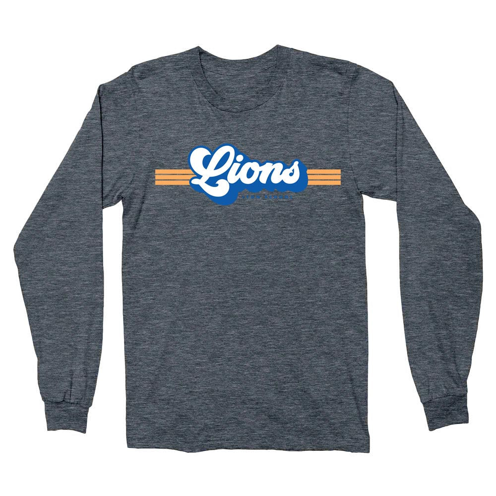 Retro Lions Stripes ~ Long Sleeve T-Shirt ~ Lyon Elementary School
