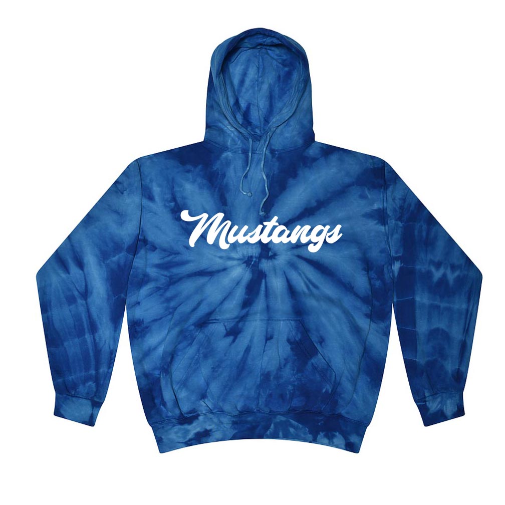 Mustangs Script ~ Tie-Dye Hoodie - Meridian School