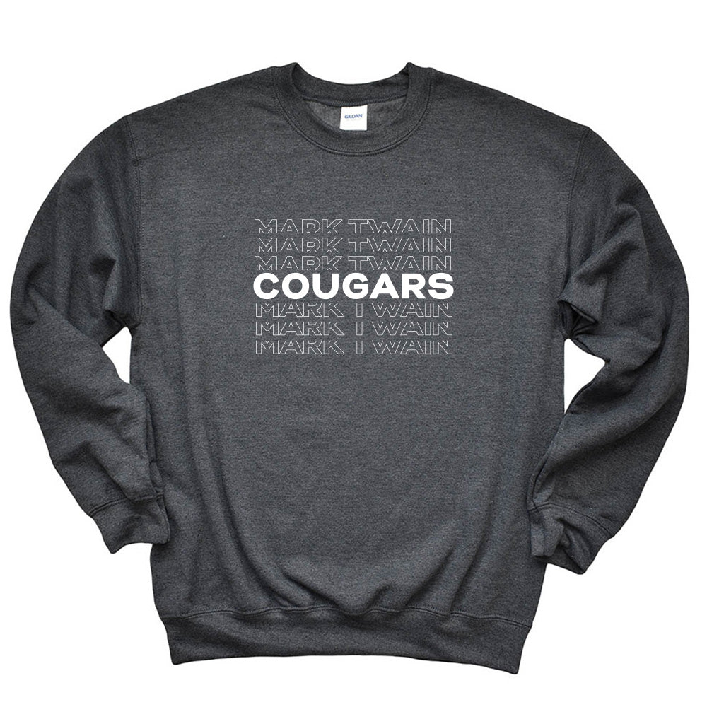 Cougars Repeater ~ Raglan Crewneck Sweatshirt ~ Mark Twain Elementary School