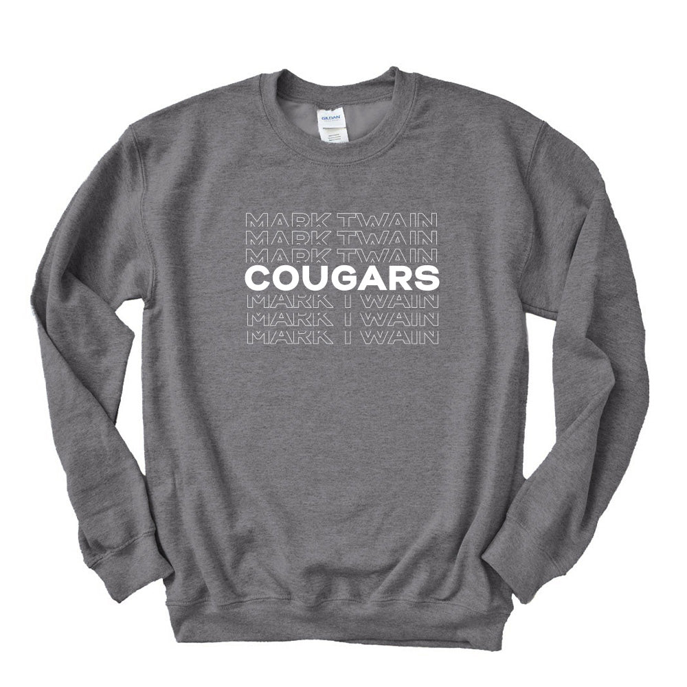 Cougars Repeater ~ Raglan Crewneck Sweatshirt ~ Mark Twain Elementary School