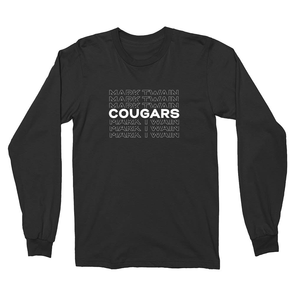 Cougars Repeater ~ Long Sleeve Cotton T-Shirt ~ Mark Twain Elementary School