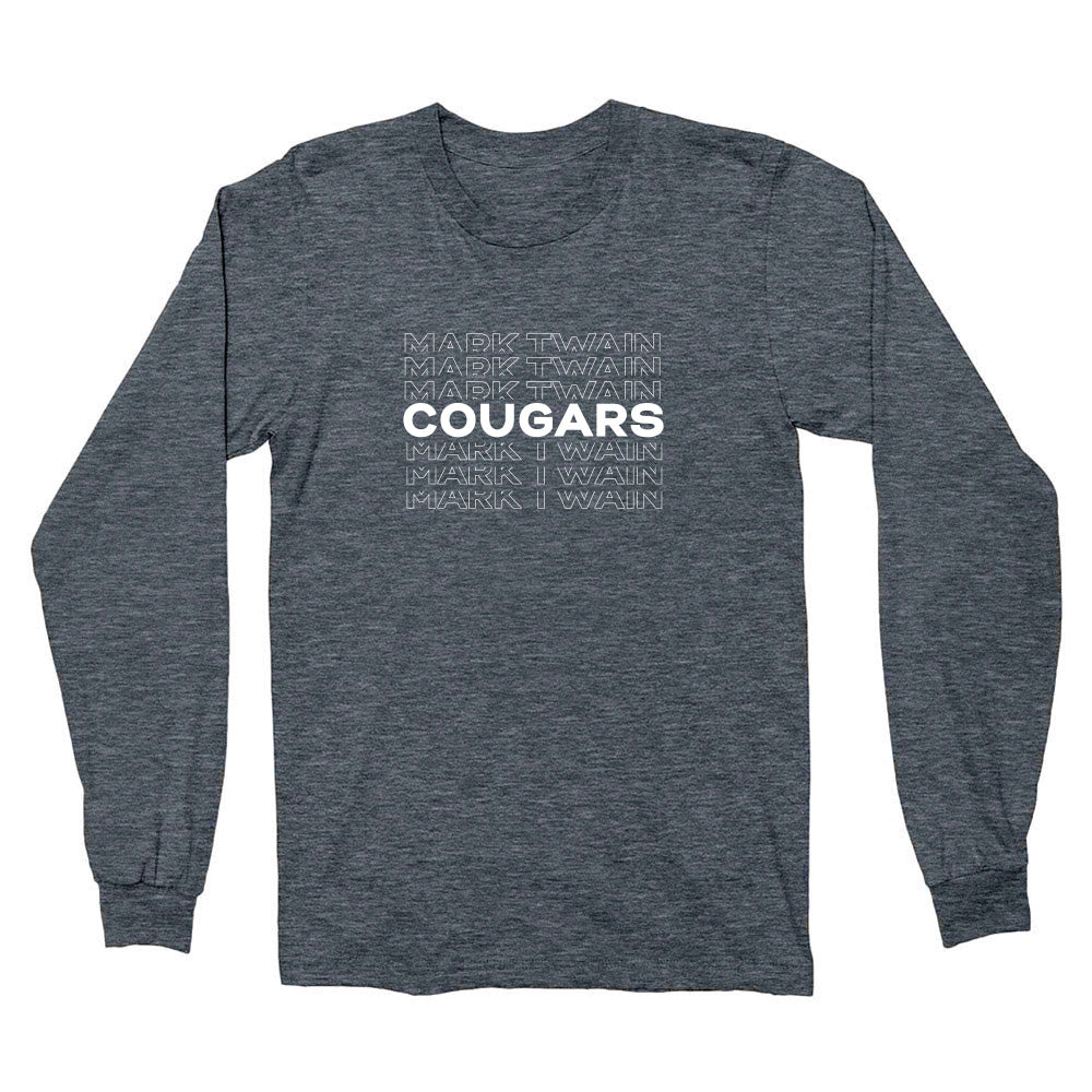 Cougars Repeater ~ Long Sleeve Cotton T-Shirt ~ Mark Twain Elementary School