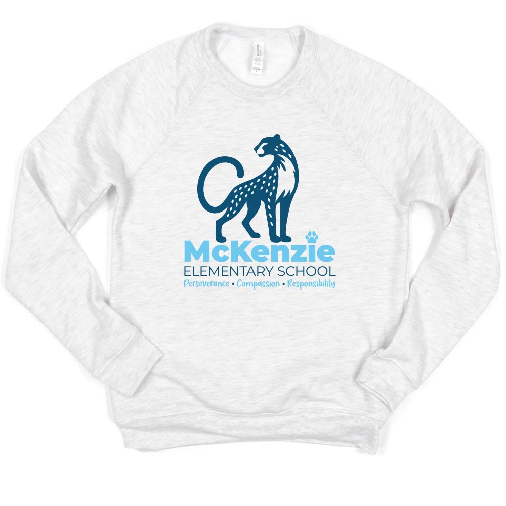 Logo ~ Raglan Sponge Fleece Crewneck Sweatshirt ~ McKenzie Elementary School