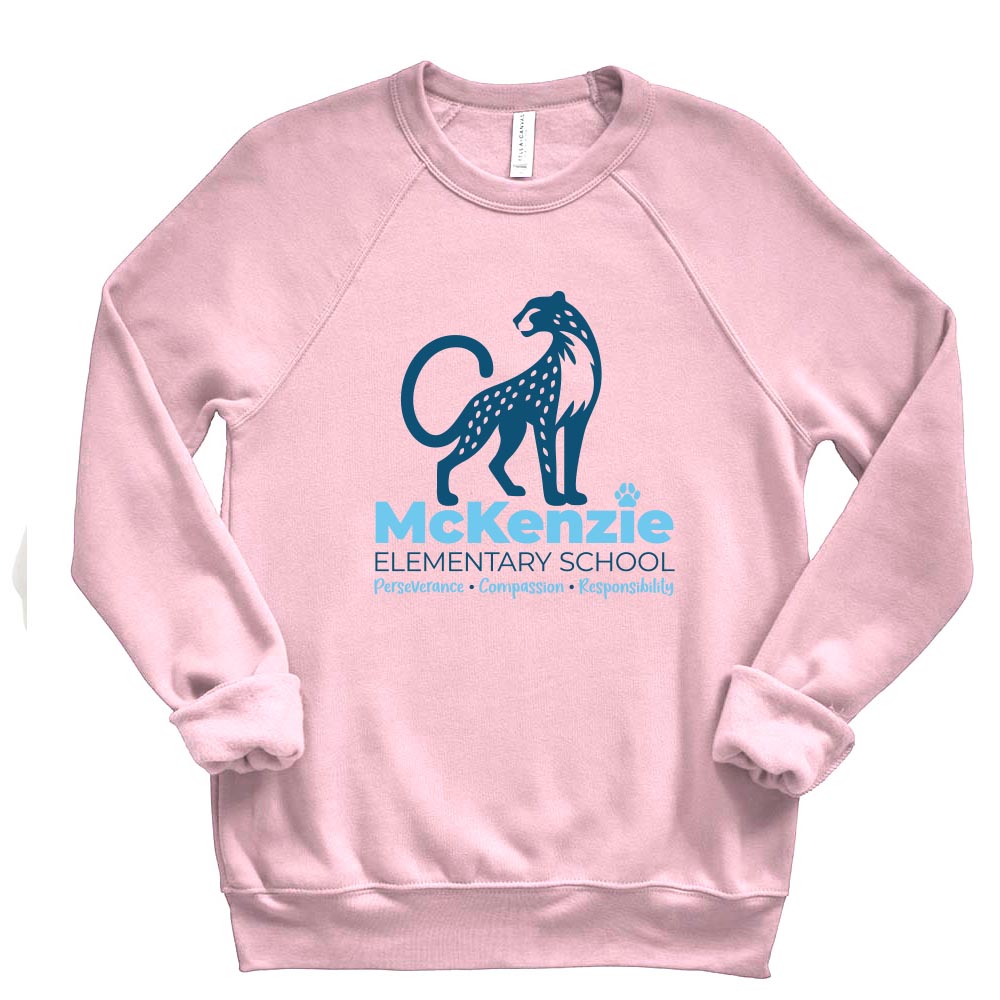 Logo ~ Raglan Sponge Fleece Crewneck Sweatshirt ~ McKenzie Elementary School