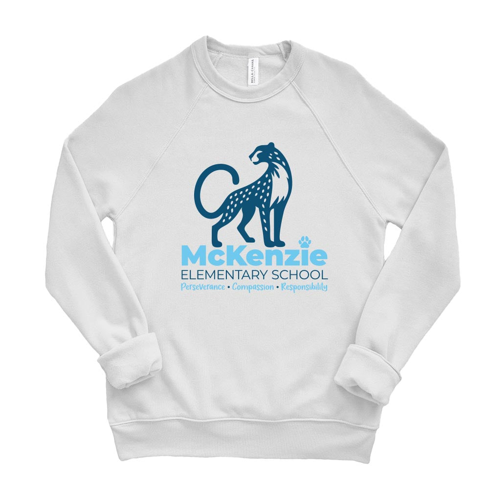 Logo ~ Raglan Sponge Fleece Crewneck Sweatshirt ~ McKenzie Elementary School