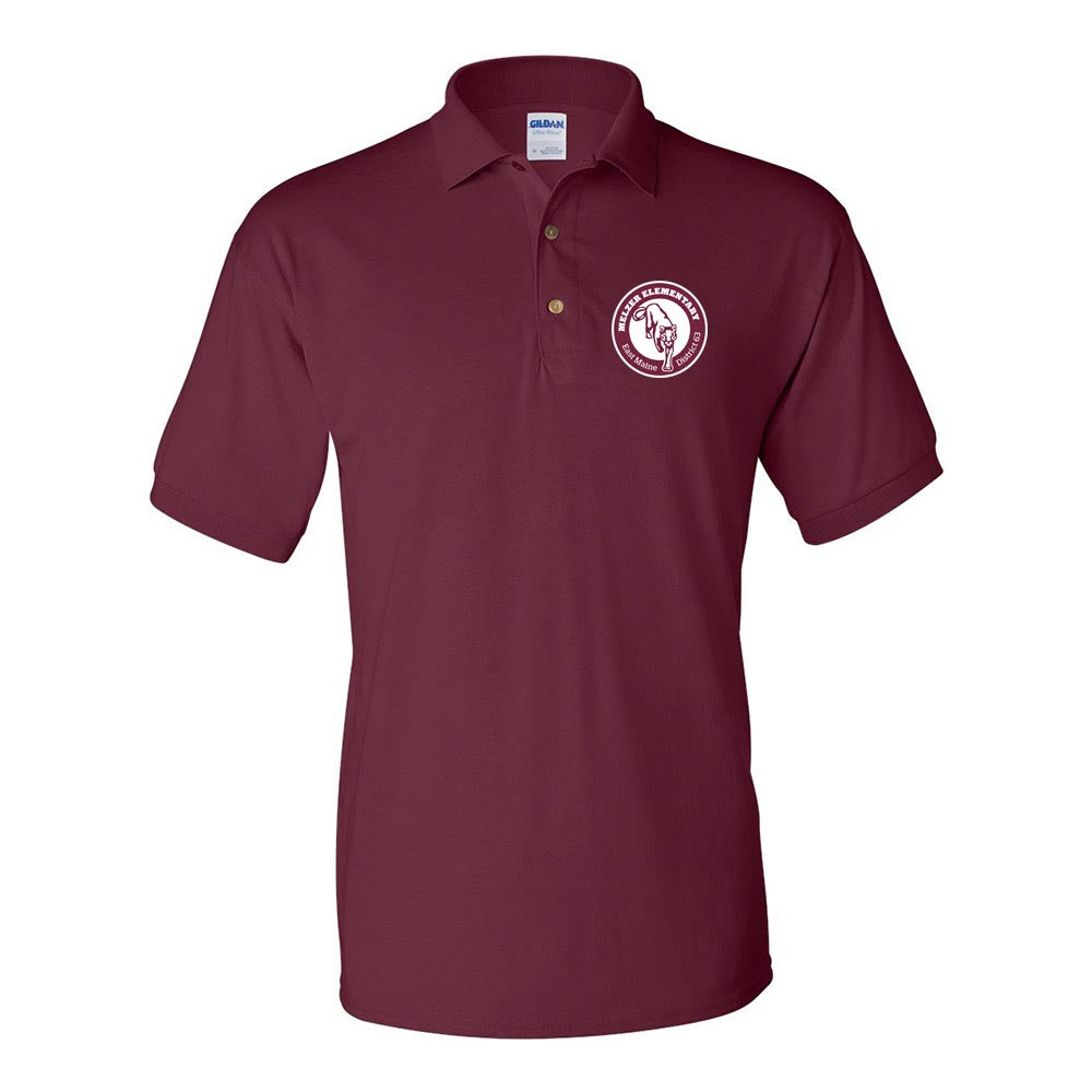 School Logo ~ 50/50 Polo ~ Melzer Elementary School