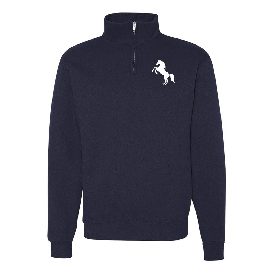 Mustang Silhouette ~ Quarter Zip Sweatshirt ~ Meridian School