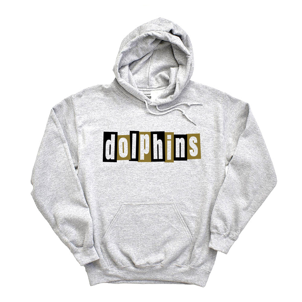 Mid Century Modern Dolphins ~ Hoodie ~ Shabonee Elementary School Staff-ash
