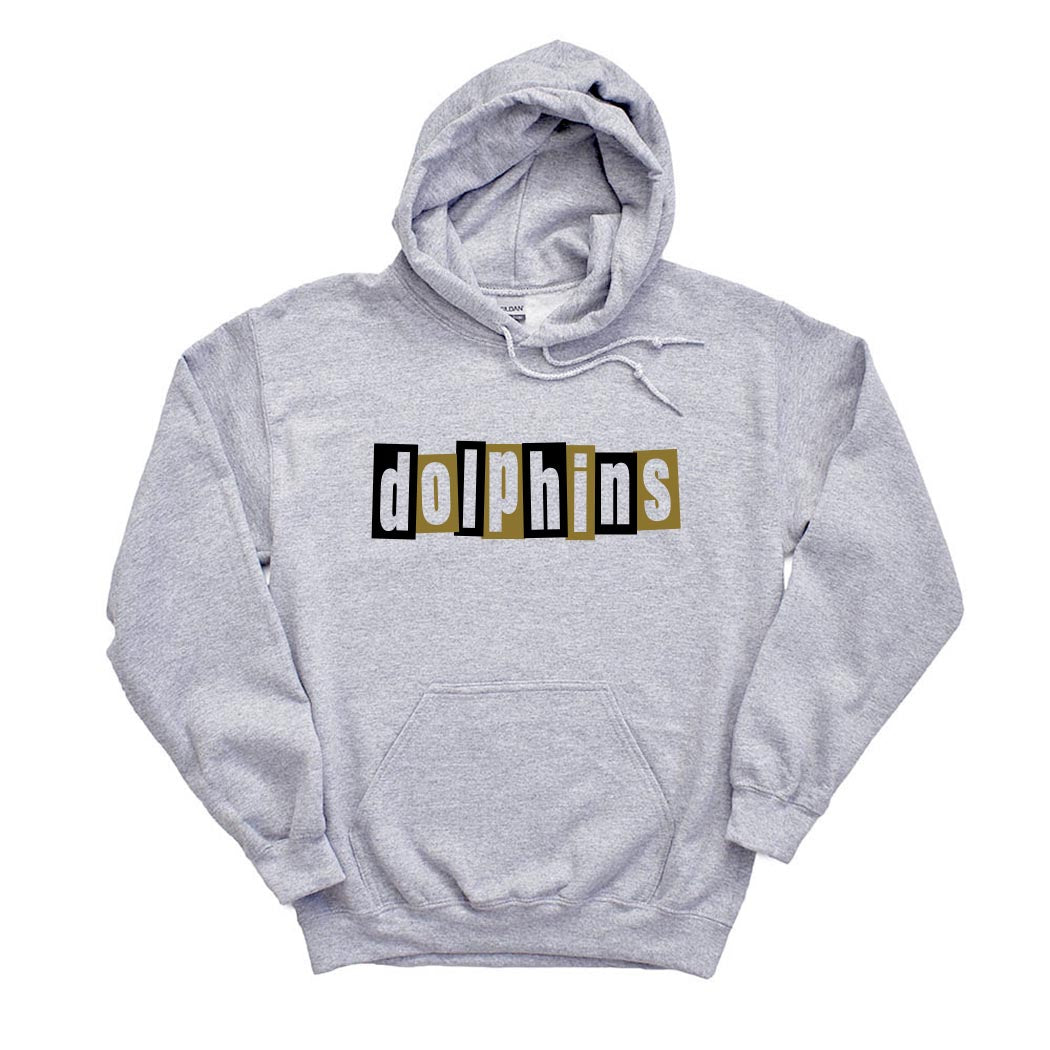 Mid Century Modern Dolphins ~ Hoodie ~ Shabonee Elementary School Staff-sport grey