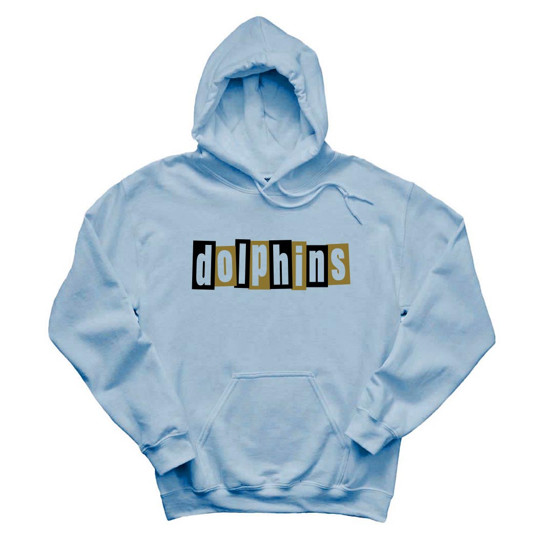Mid Century Modern Dolphins ~ Hoodie ~ Shabonee Elementary School Staff-stone blue