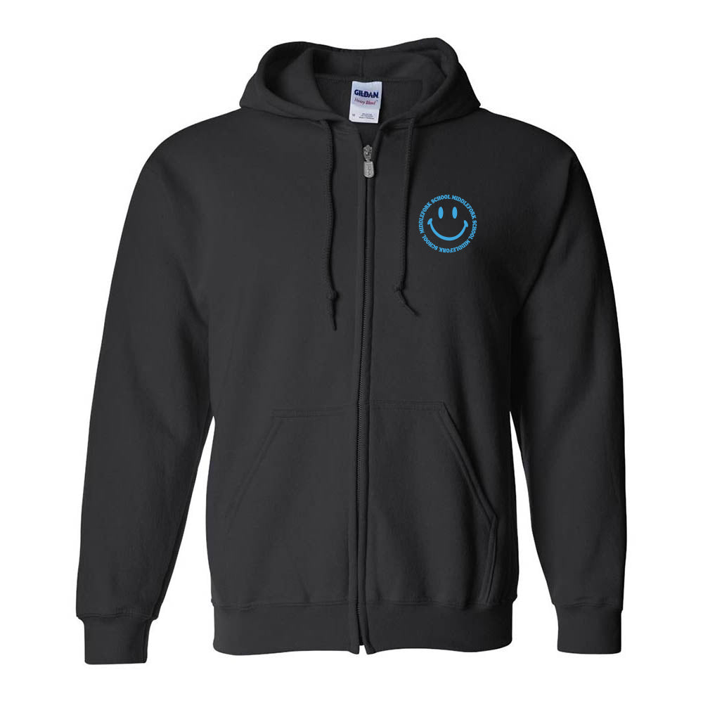Smiley ~ Zip Hoodie ~ Middlefork Elementary School