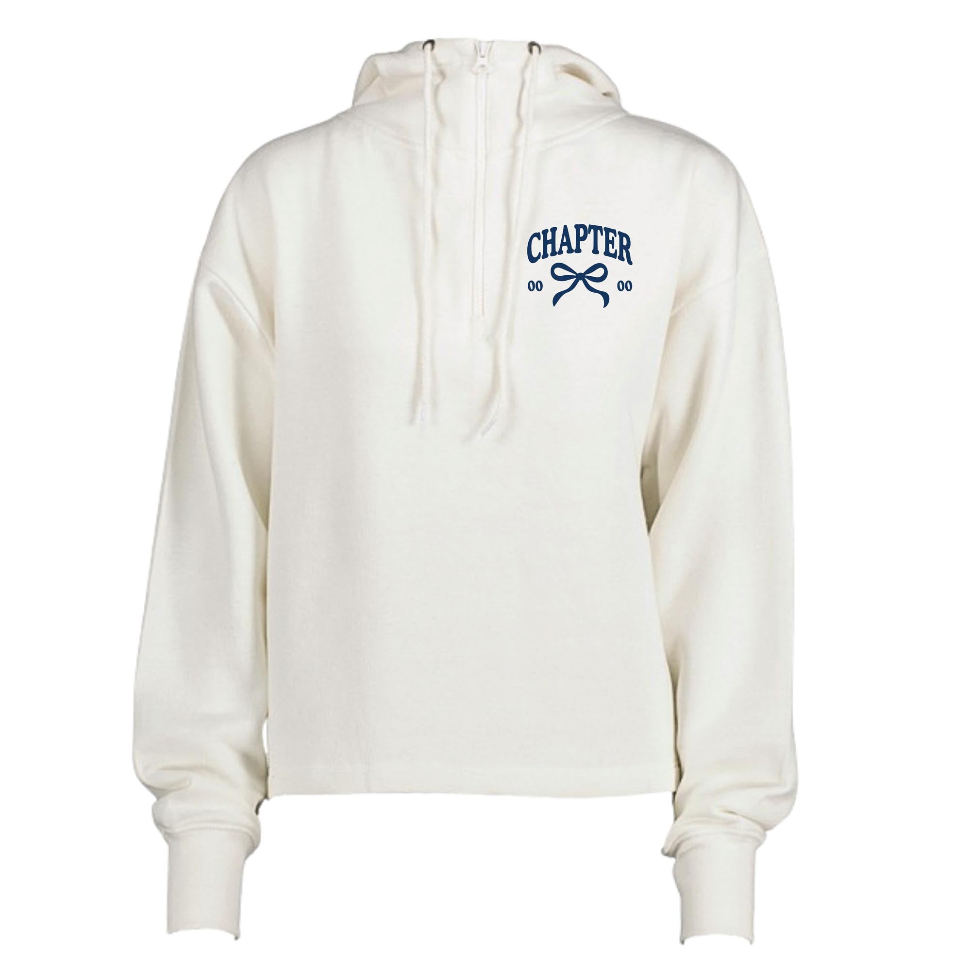 Custom Chapter Tied Together ~ Ladies Boxy Quarter Zip Hood ~ BBYO GMR