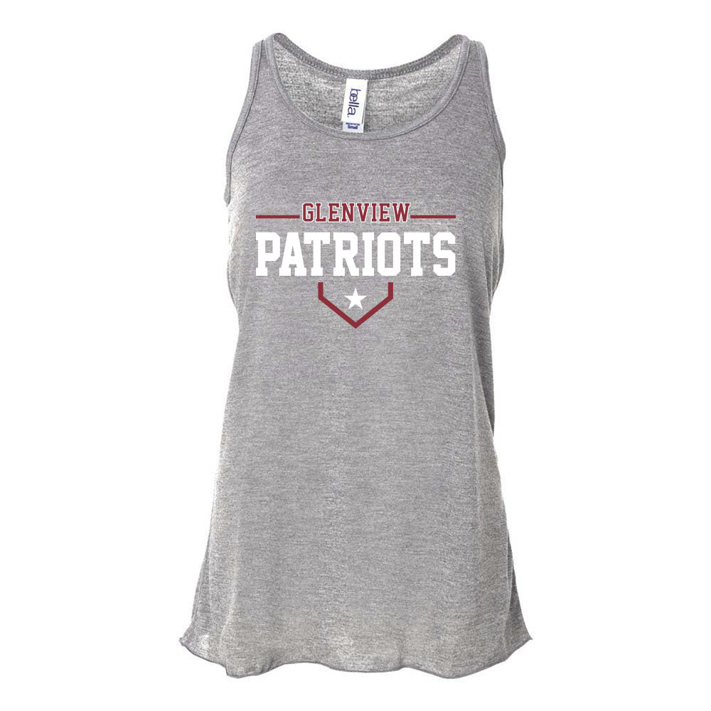 Glenview Patriots 13U White Pigeon Forge ~ Flowy Racerback Tank ~ Glenview Patriots