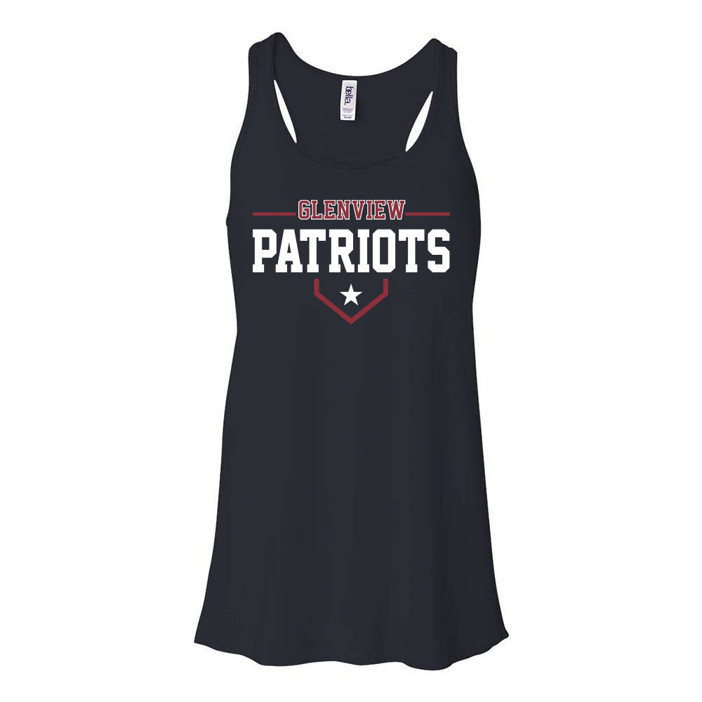 Glenview Patriots 13U White Pigeon Forge ~ Flowy Racerback Tank ~ Glenview Patriots