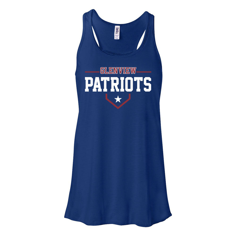 Glenview Patriots 13U White Pigeon Forge ~ Flowy Racerback Tank ~ Glenview Patriots
