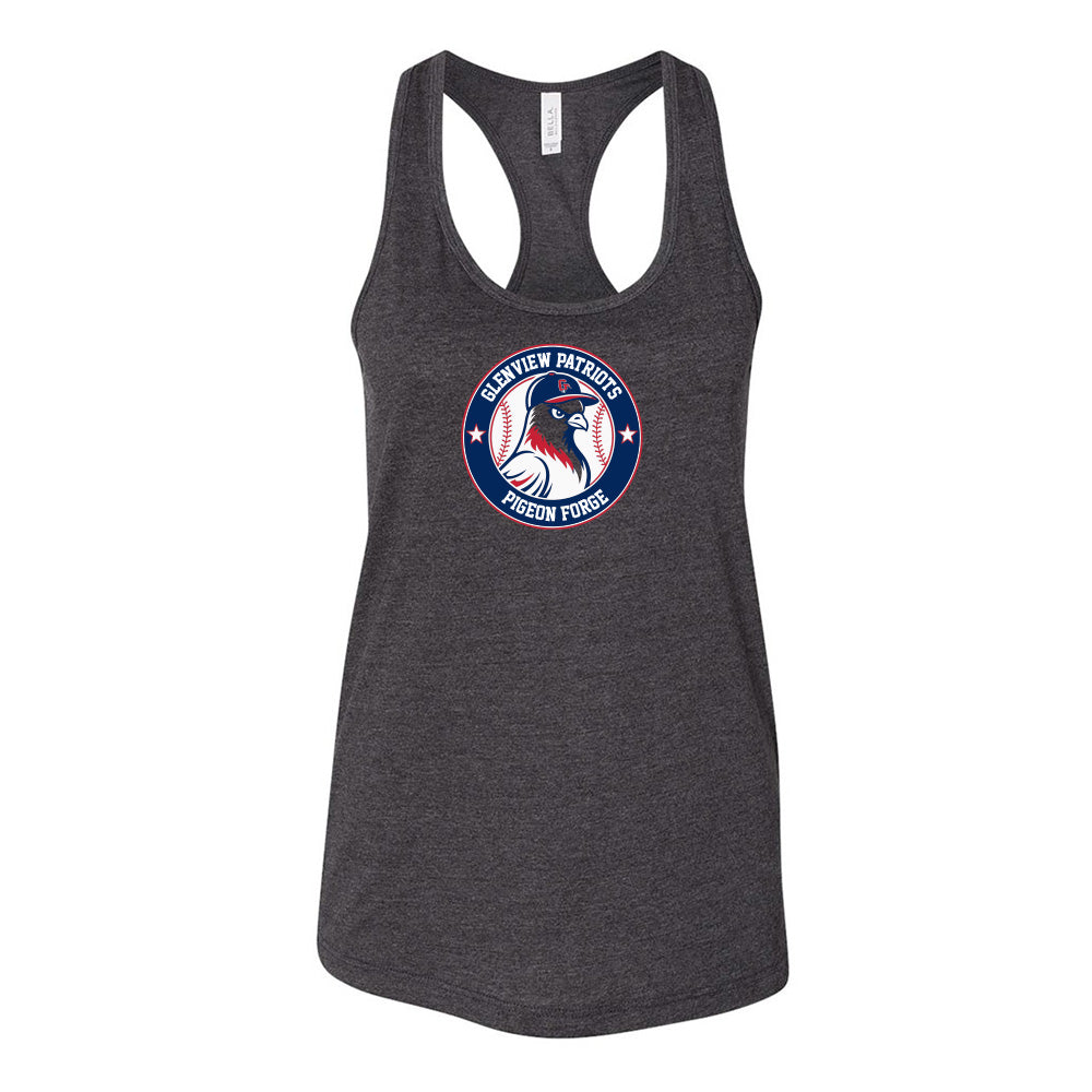 13U White Pigeon Forge - Pigeon Team 2026 ~ Women's Jersey Racerback Tank ~ Glenview Patriots