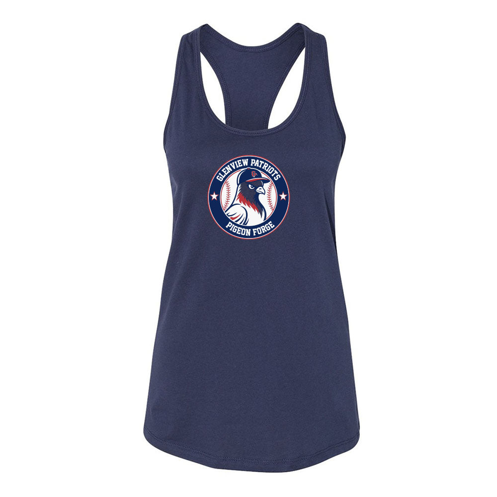 13U White Pigeon Forge - Pigeon Team 2026 ~ Women's Jersey Racerback Tank ~ Glenview Patriots