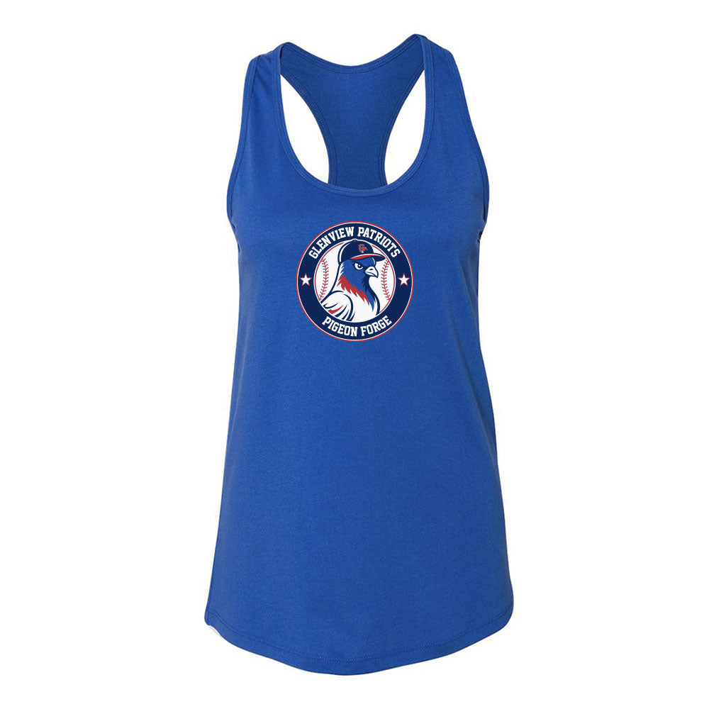 13U White Pigeon Forge - Pigeon Team 2026 ~ Women's Jersey Racerback Tank ~ Glenview Patriots