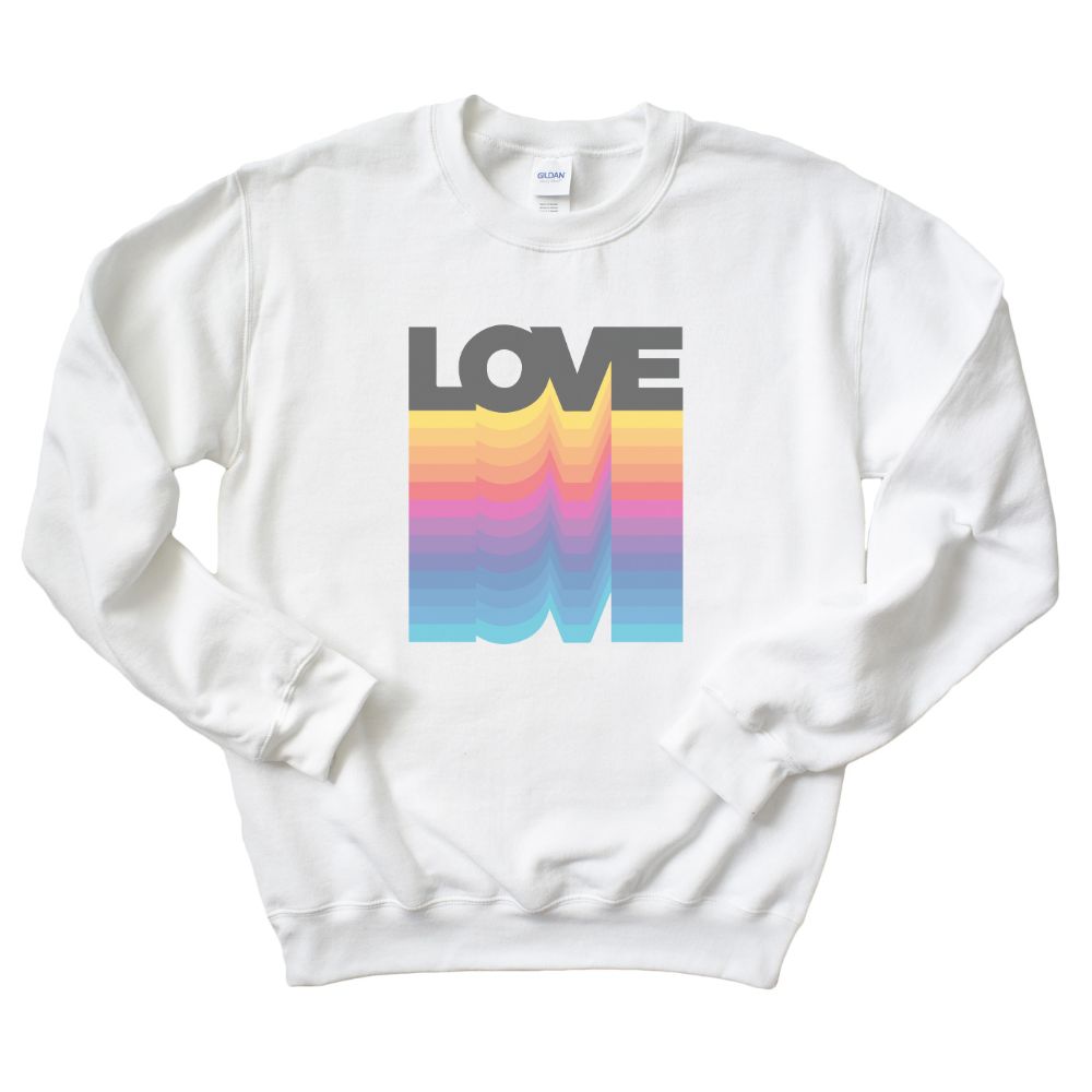 Retro Groovy Love ~ Crewneck Sweatshirt ~ humanKIND