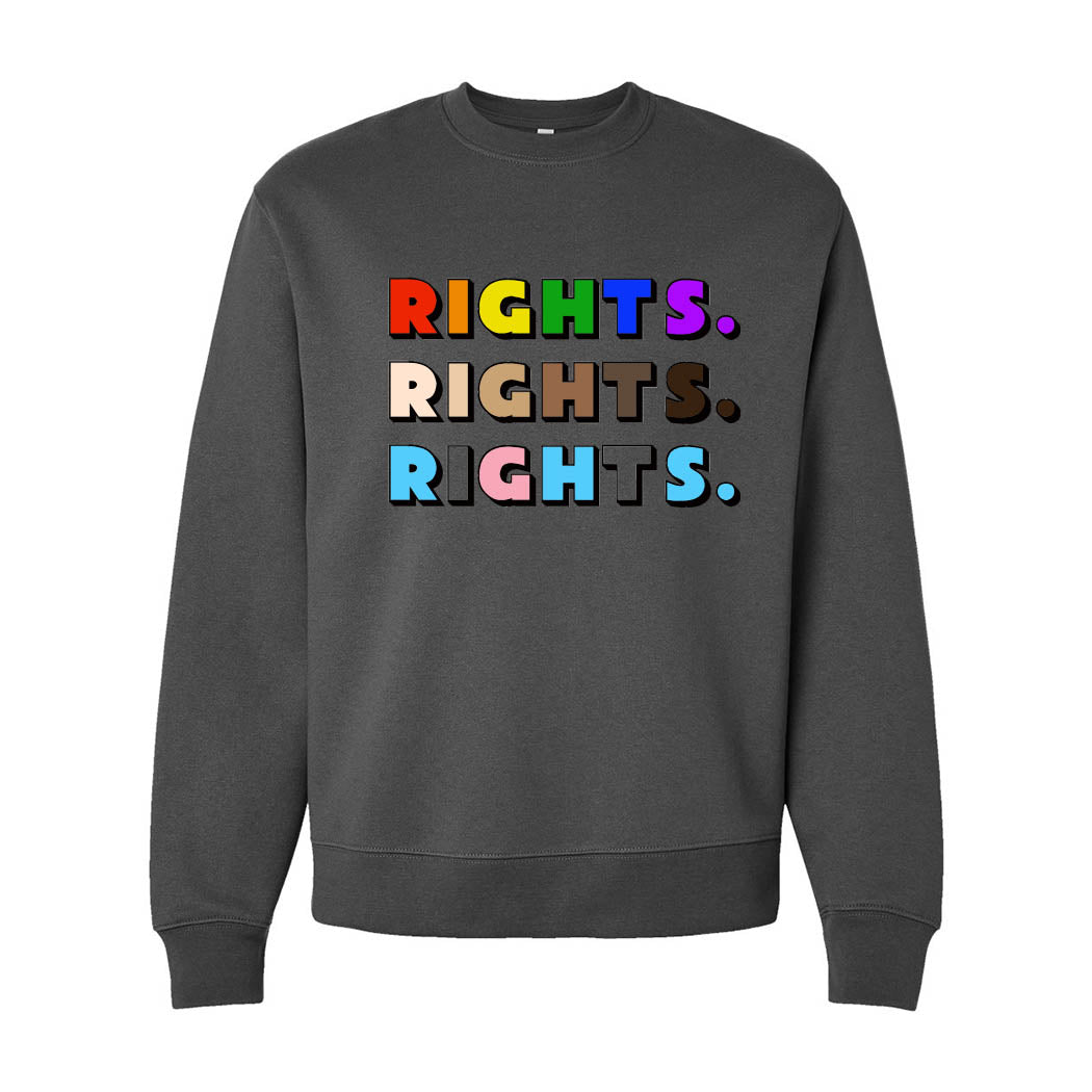 Rights Rights Rights ~ Heavyweight Crewneck Sweatshirt ~ humanKIND-asphalt