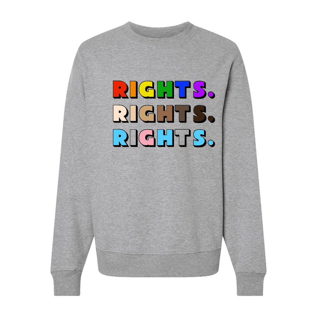 Rights Rights Rights ~ Heavyweight Crewneck Sweatshirt ~ humanKIND-athletic heather
