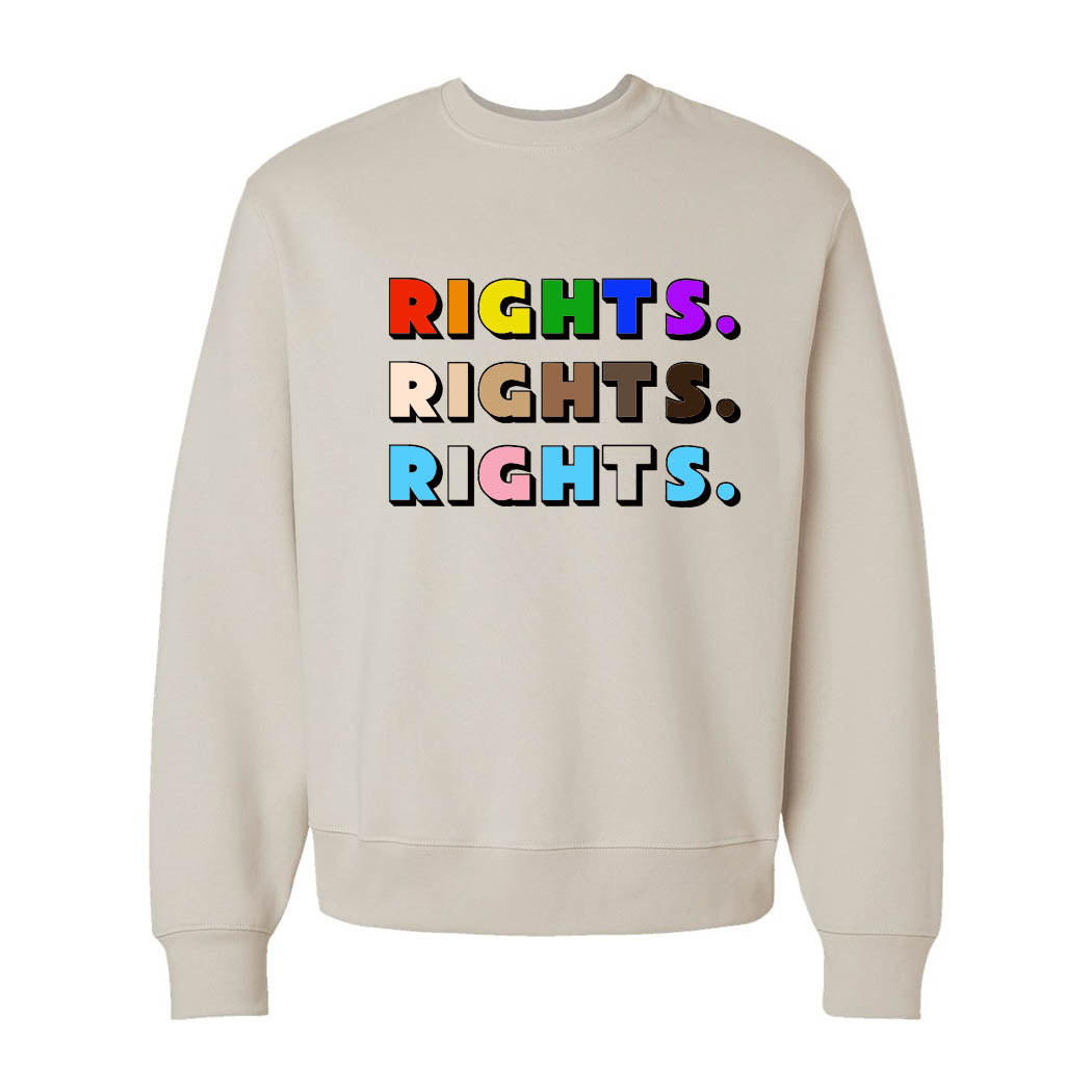 Rights Rights Rights ~ Heavyweight Crewneck Sweatshirt ~ humanKIND-dust