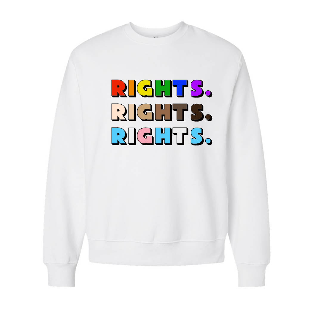 Rights Rights Rights ~ Heavyweight Crewneck Sweatshirt ~ humanKIND-white