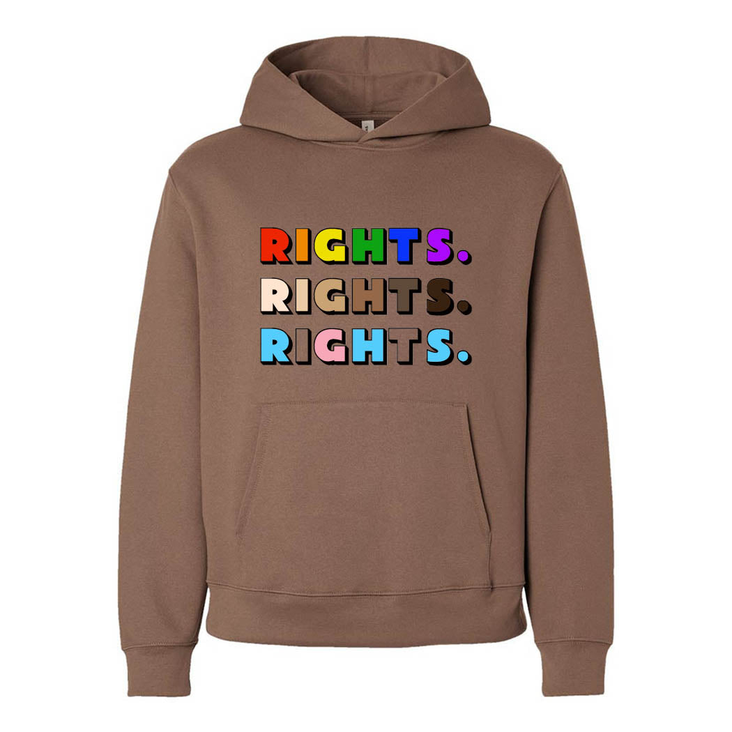 Rights Rights Rights ~ Heavyweight Hoodie ~ humanKIND-vintage brown