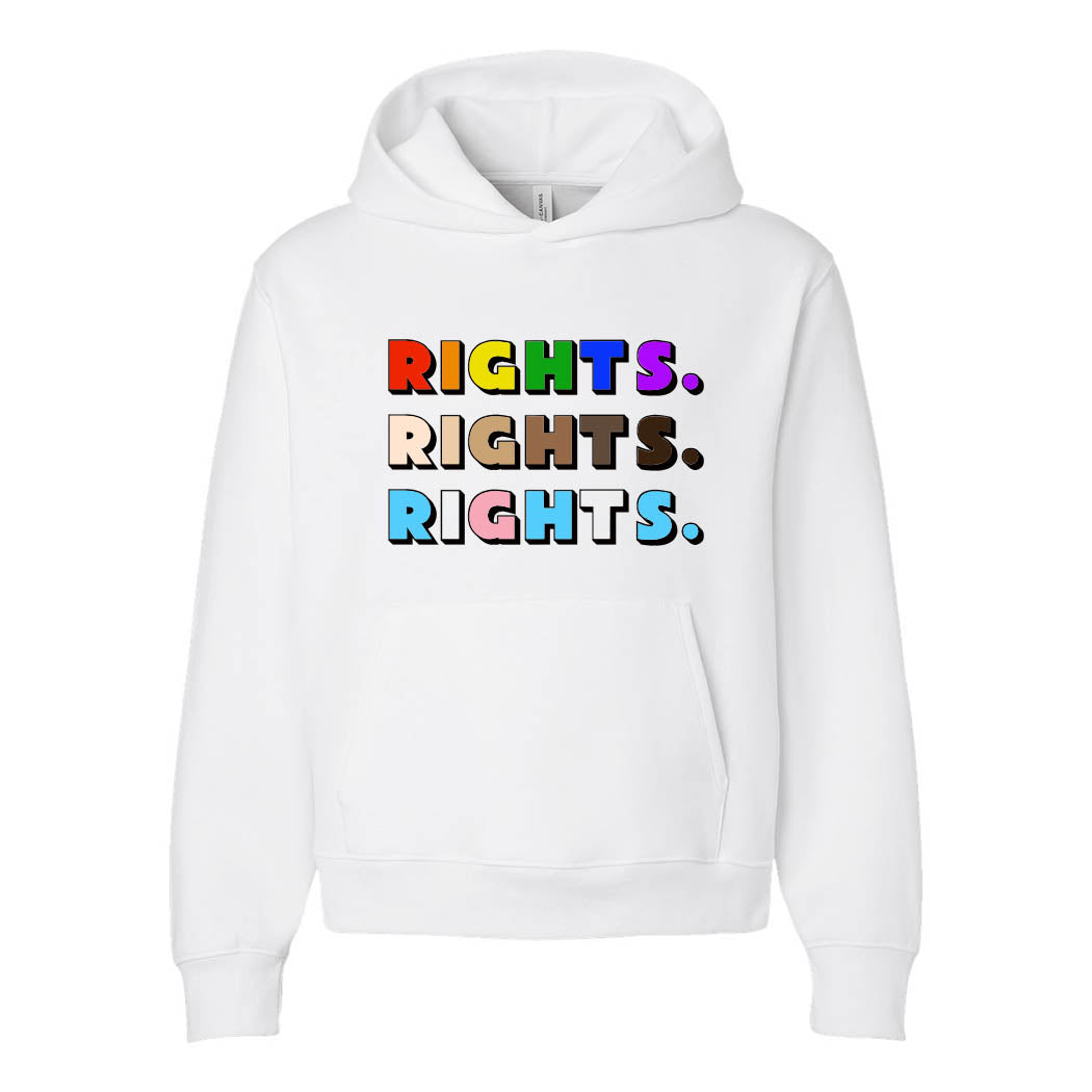 Rights Rights Rights ~ Heavyweight Hoodie ~ humanKIND-white