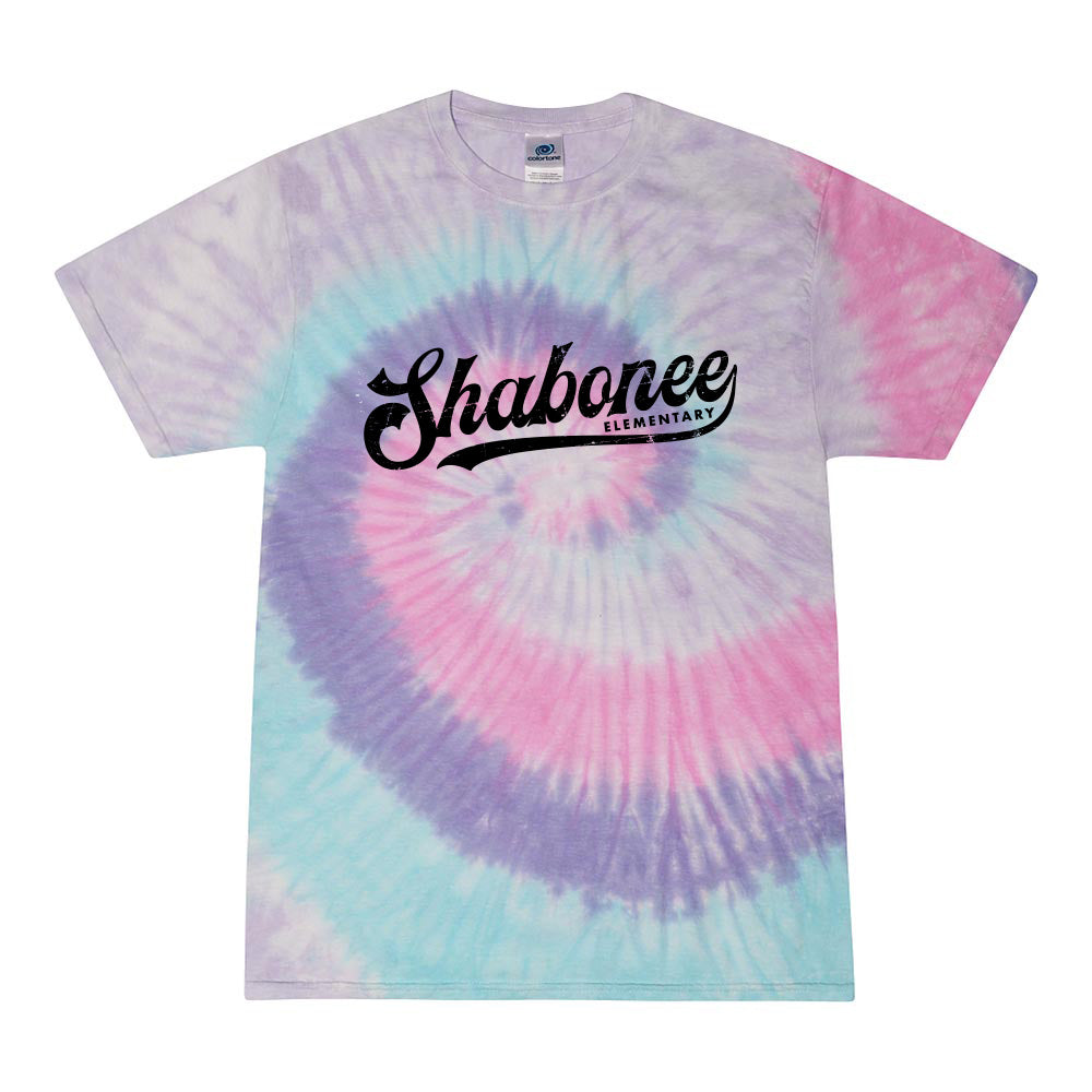 Retro Script ~ Tie-Dye T-Shirt ~ Shabonee Elementary School