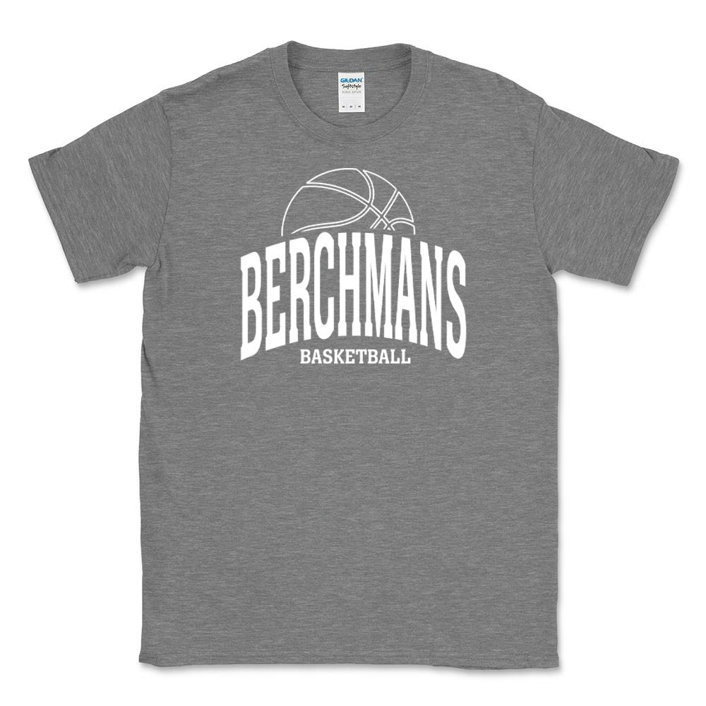 BASKETBALL ARC SOFTSTYLE TEE ~ SJB ATHLETICS ~ youth and adult ~ classic fit