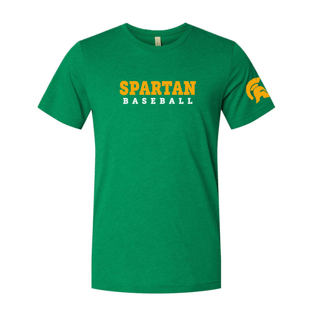 SPARTAN BASEBALL UNISEX TRIBLEND TEE ~ SPARTANS BASEBALL ~ adult ~ classic unisex fit