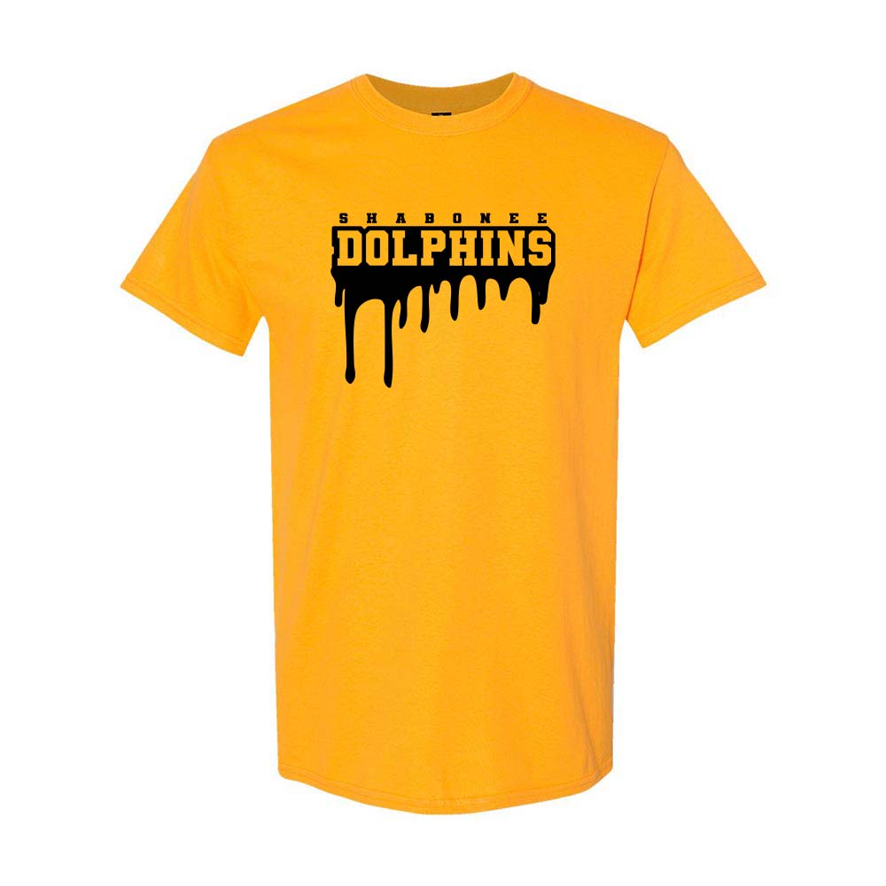 Dolphins Drip ~ Cotton T-Shirt ~ Shabonee Elementary School