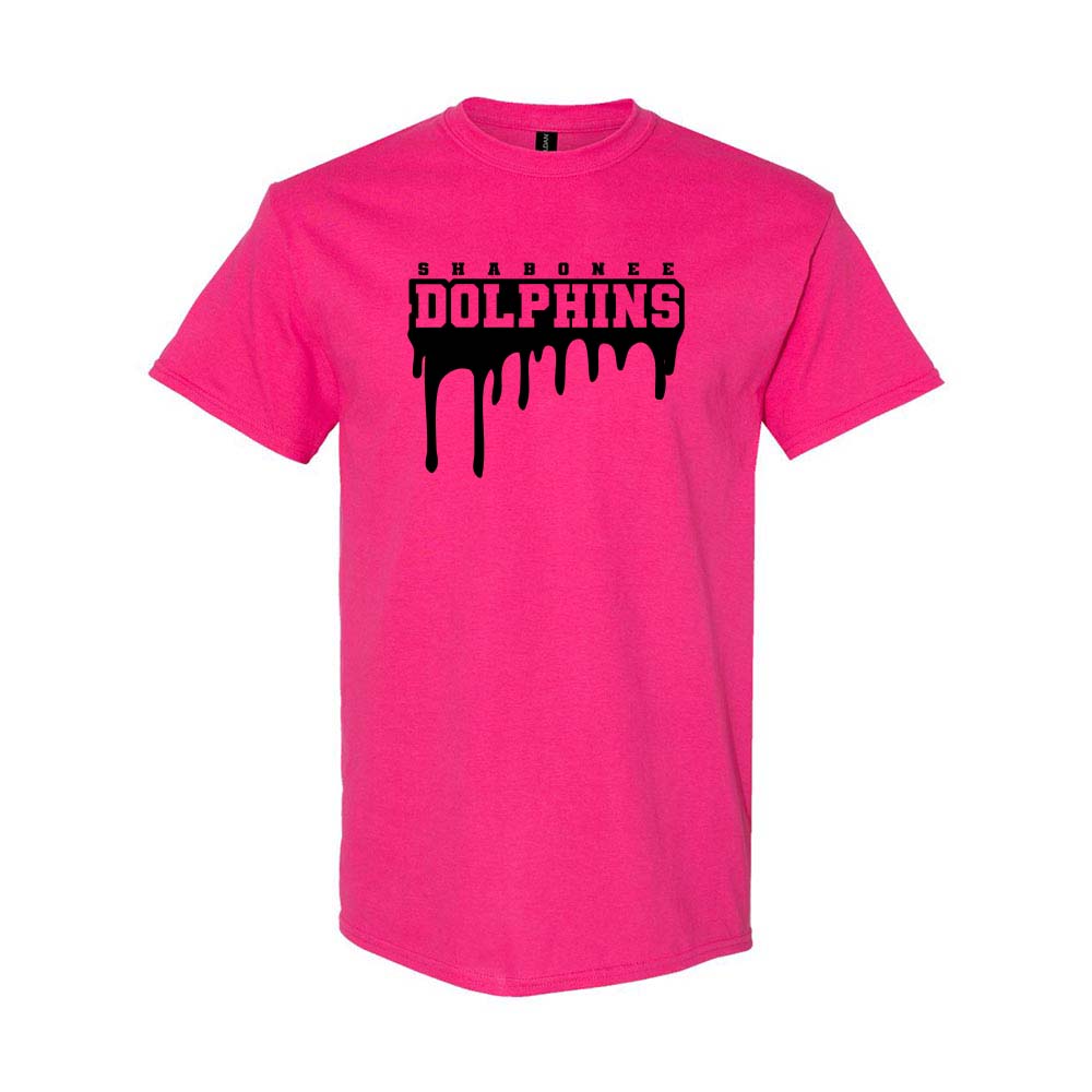 Dolphins Drip ~ Cotton T-Shirt ~ Shabonee Elementary School