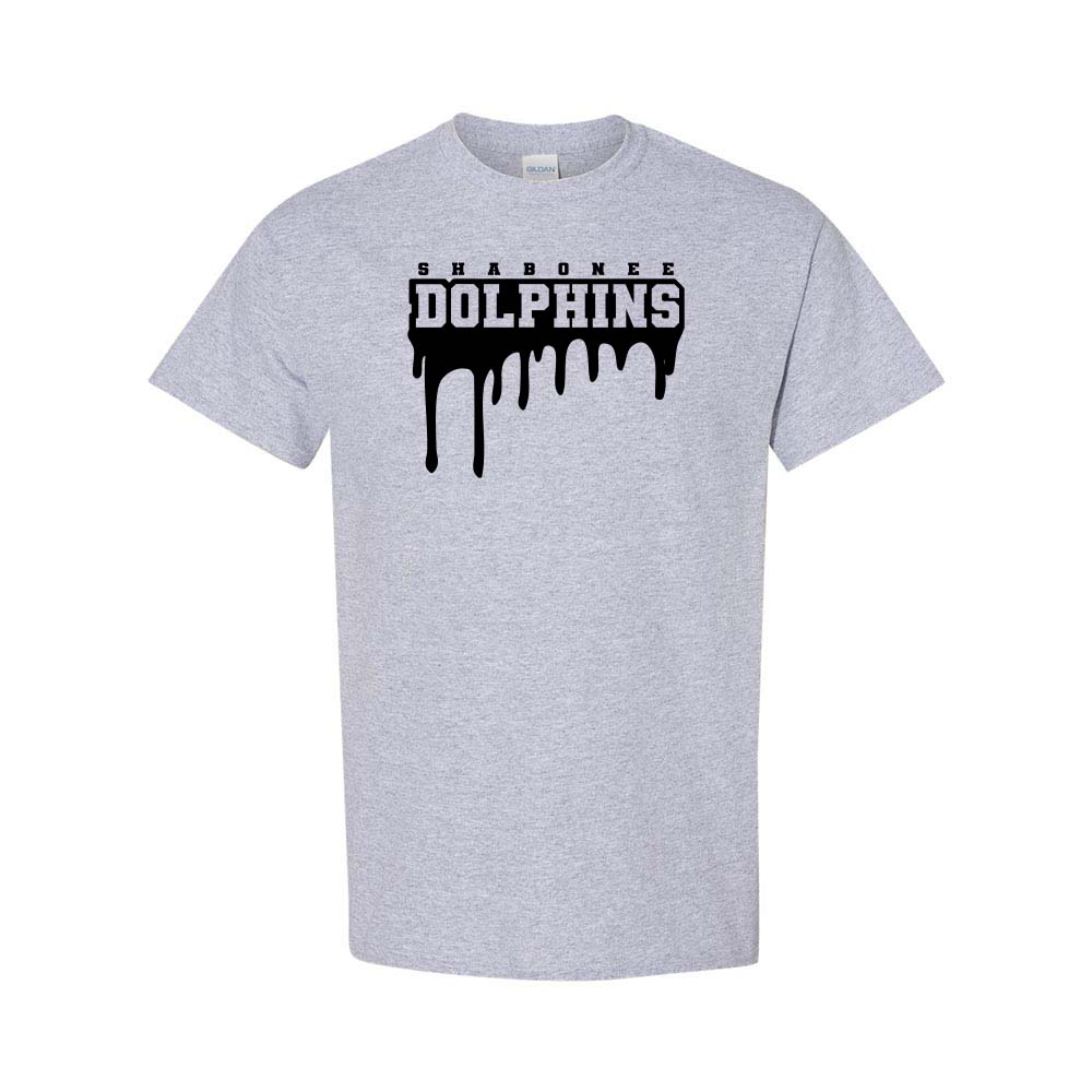 Dolphins Drip ~ Cotton T-Shirt ~ Shabonee Elementary School