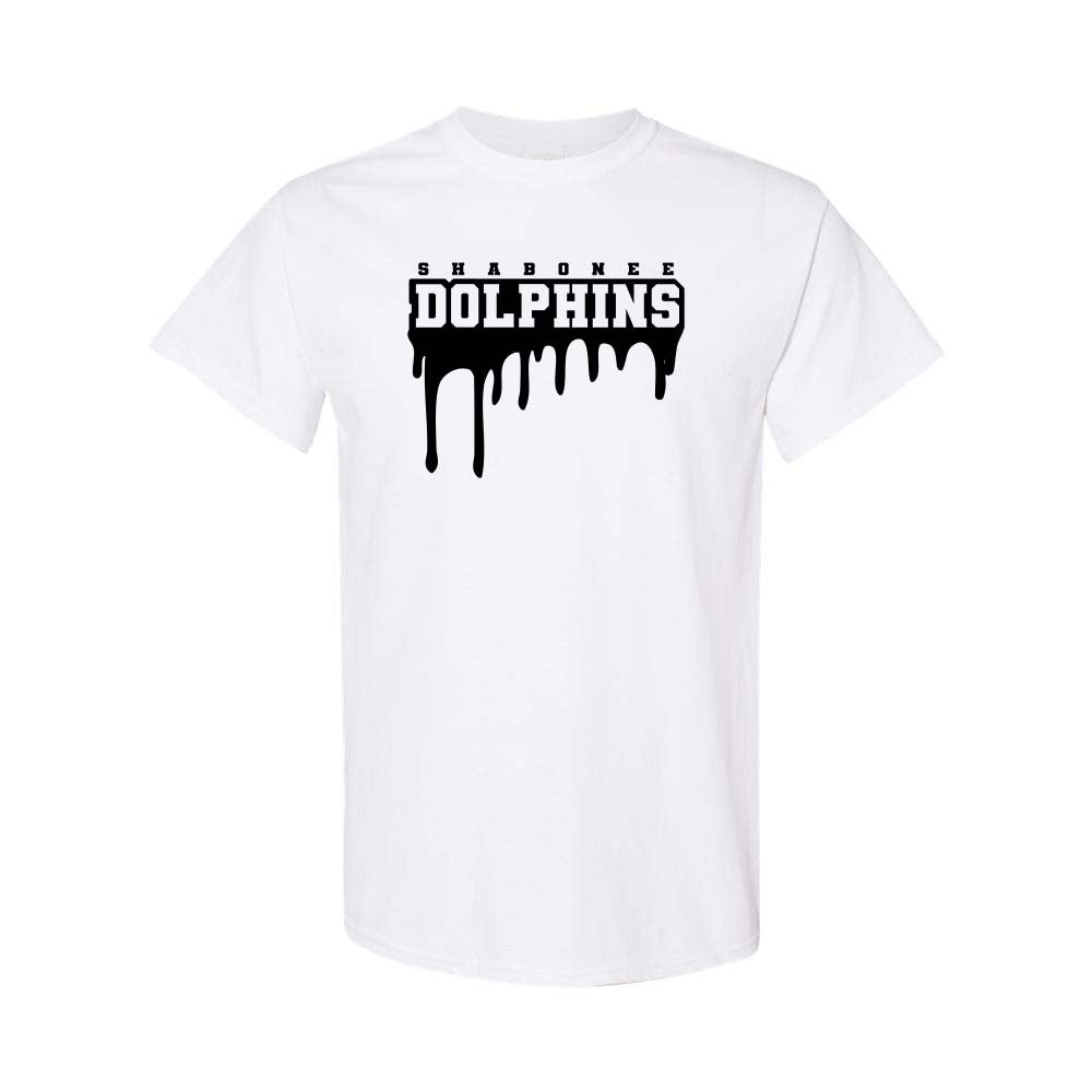 Dolphins Drip ~ Cotton T-Shirt ~ Shabonee Elementary School