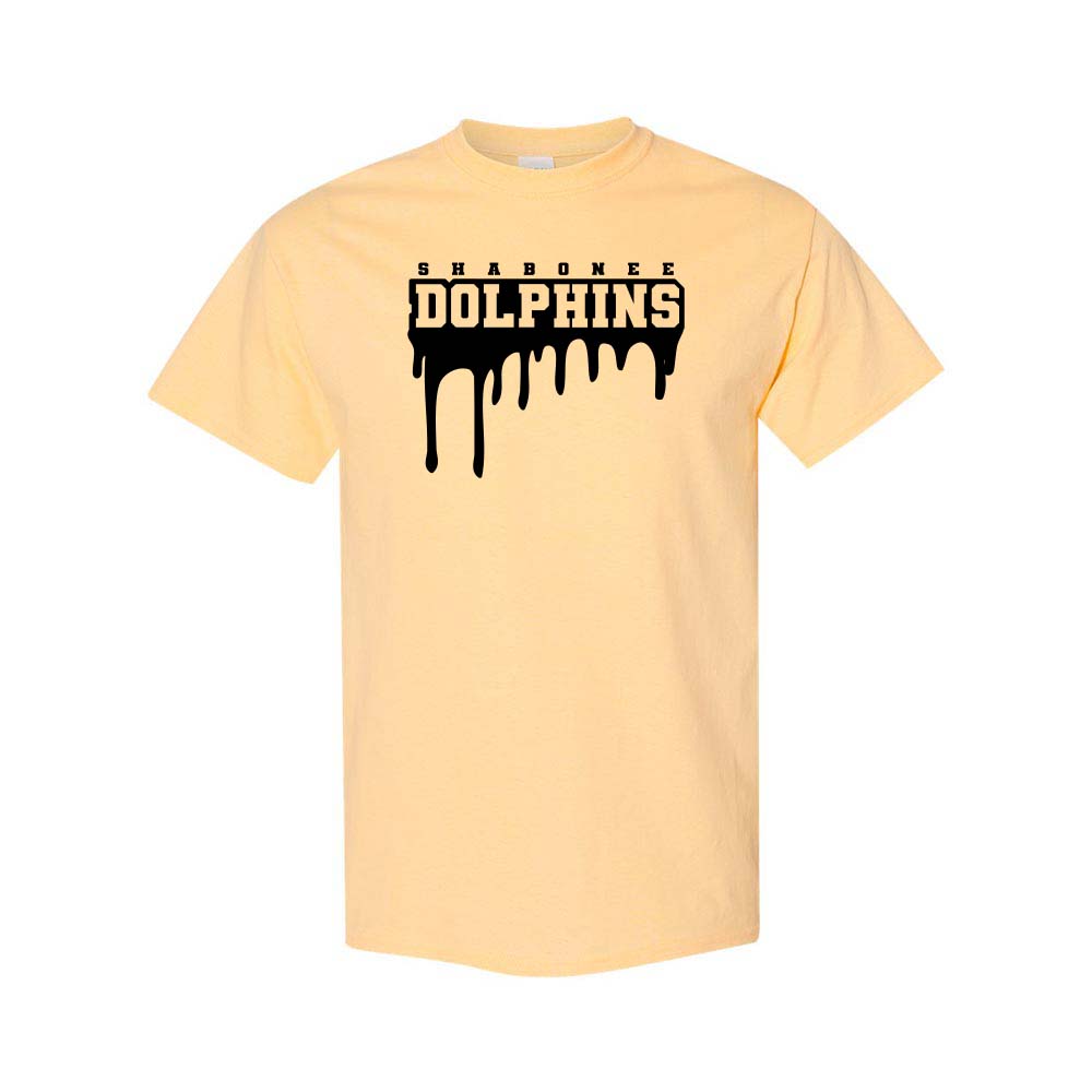 Dolphins Drip ~ Cotton T-Shirt ~ Shabonee Elementary School