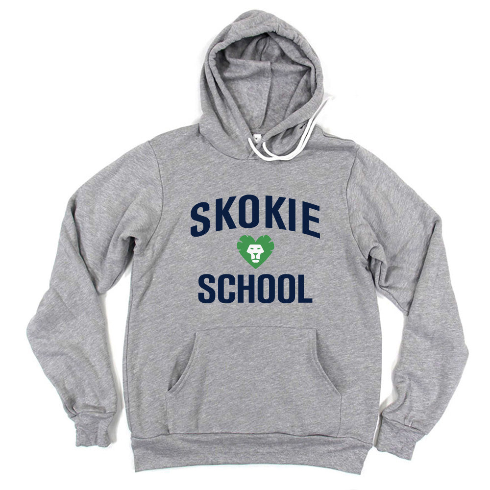 Skokie Lion Heart ~ Sponge Fleece Hoodie ~ Skokie School