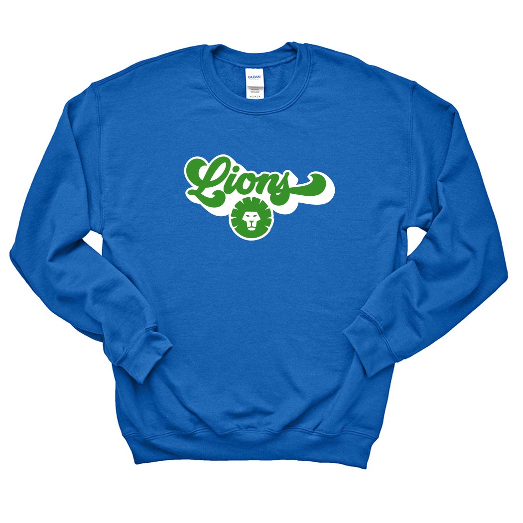 Retro Script Lions ~ Crewneck Sweatshirt ~ Skokie School