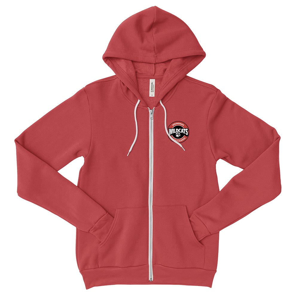 School Logo ~ Zip Hoodie ~ Springman Middle School