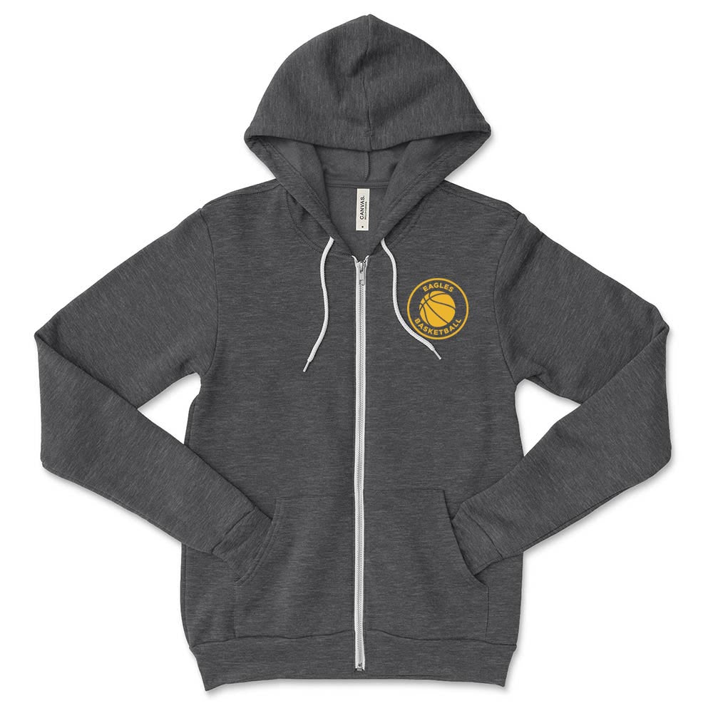 Basketball Logo Circle ~ Zip Hoodie ~ Sunset Ridge Middle School
