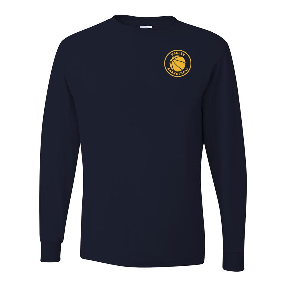 BASKETBALL DRI POWER LONG SLEEVE TEE ~ SUNSET RIDGE SCHOOL ~ youth & adult ~ classic fit